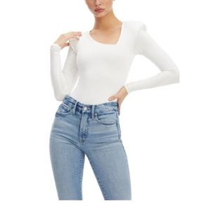 Good American asymmetric long sleeve body suit size 8